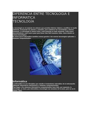 Diferencia Entre Tecnologia E Informatica