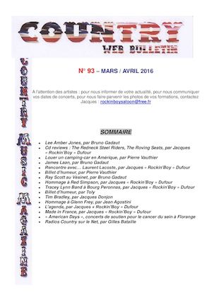 COUNTRY WEB BULLETIN MARS/AVRIL 2016