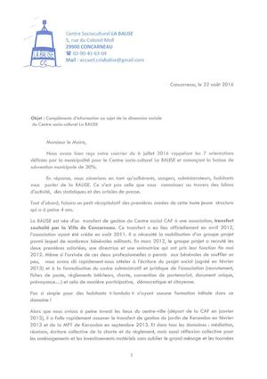 Lettre Réponse Maire Baisse De Subvention+lettres De Soutien