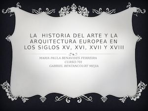 La Historia Del Arte Y La Arquitectura Europea