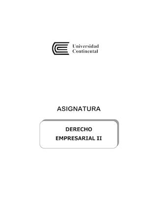 Texto De Derecho Empresarial Ii