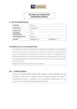 Sílabo De Derecho Internacional Signed