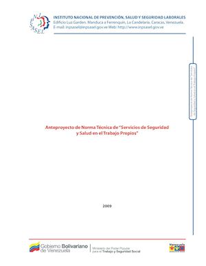 Norma Tecnica Servicios De Seguridad Y Salud En El Trabajo 1