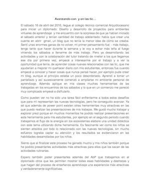 Avanzando con y en las tic