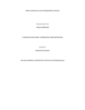 Mapa Conceptual Del Pensamiento Crítico