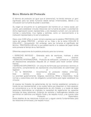 Breve Historia Del Protocolo