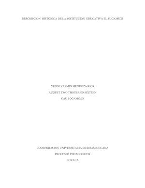 Descriccion Historica De La Institusion Educativa El Sugamuxi