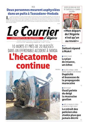 Le Courrier D'Algérie Du Lundi 29 Août 2016