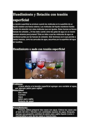 Hundimiento Y Flotación Con Tensión Superficial
