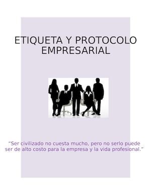 Etiqueta Y Protocolo Empresarial