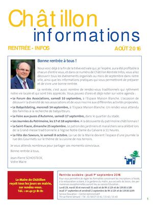 Châtillon - Rentrée Infos