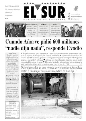 El Sur Lunes 29082016