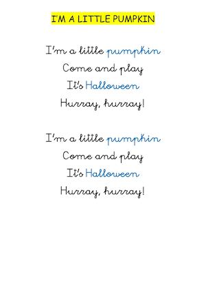 I'm A Little Pumpkin Songlyrics