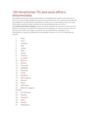 100 Herramientas Tic Para Aulas Offline O Desconectadas