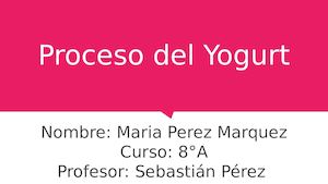 Proceso Productivo del Yogurt