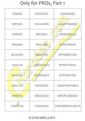 Words Only For PROs Part1