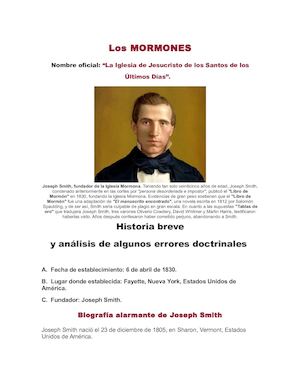 Los Mormones HISTORIA Y GENERALIDADES