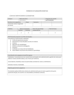 Pla Didactica Cont De Costos E Ing De Menús Samano Paniagua Luis Fernando Docx