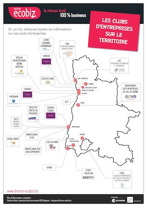 Carte interactive des Clubs d'entreprises en Drôme