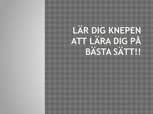 Lär Dig Knepen Att Lära Dig På Bästa