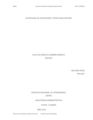 Ejercicios De Digitacion