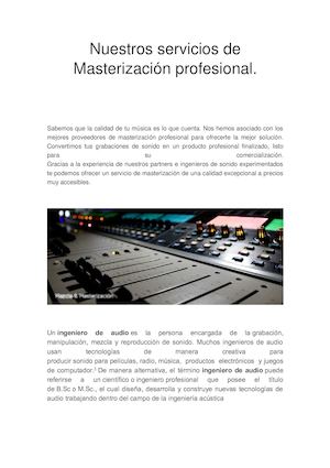 Masterización Profesional