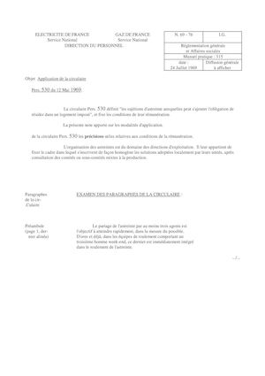 Sgeieg N69 76 Application De La Circulaire Pers 530 Du 12 Mai 1969 24 07 1969