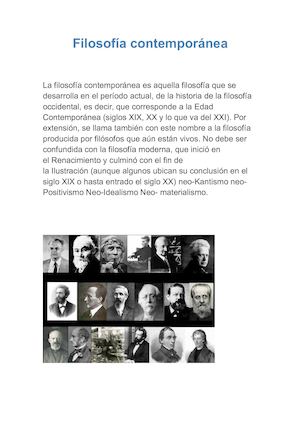 Filosofía Contemporánea