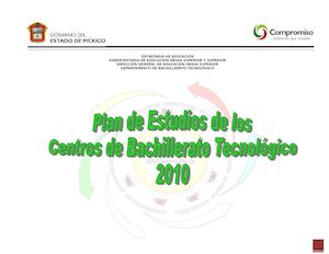 PLANES Y PROGRAMAS DE ESTUDIO DE BACHILLERATO  TECNOLOGICO