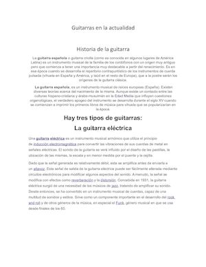 Guitarras En La Actualidad