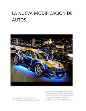 La Nueva Modificacion De Autos