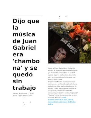 Dijo Que La Música De Juan Gabriel Era
