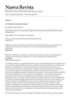 El Simbolismo Modernista Negro