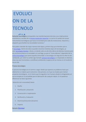 LA EVOLUCIÓN DE LA TECNOLOGIA
