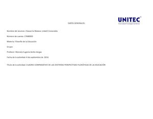 Cuadro Comparativo De Las Distintas Perspectivas Filosóficas De La Educación