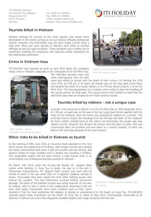 Tourists Killed In Vietnam