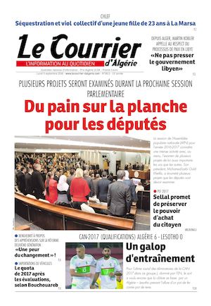 Le Courrier D'Algérie Du Lundi 5 Septembre 2016