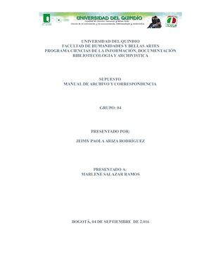 Manual De Archivo Y Correspondencia