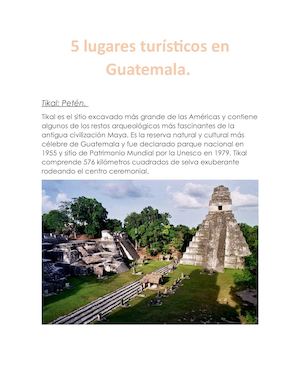 4 Lugares parea visitar en Guatemala.