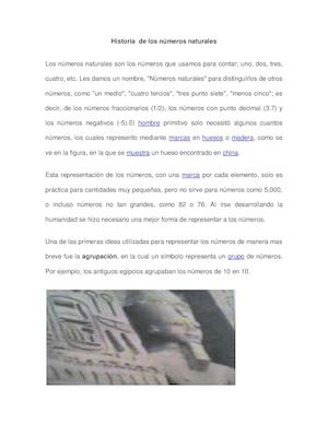 Historia De Los Números Naturales