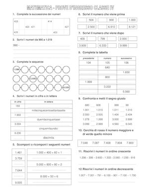 Prove Dingresso Classe 41