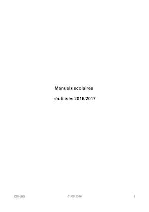 2016 2017 Liste Manuels