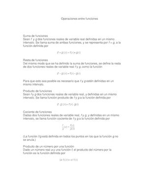 Operaciones Entre Funciones