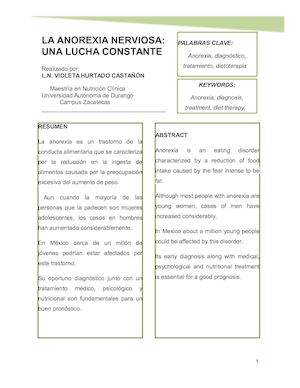 La Anorexia Nerviosa: Una lucha constante