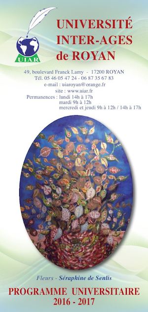 Programme Université Inter-Ages de Royan 2016-2017