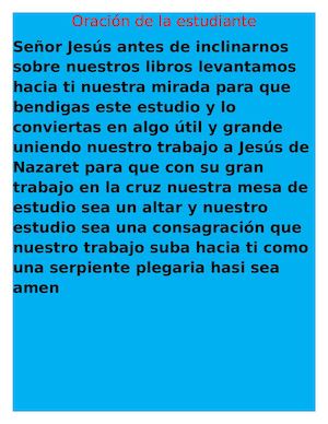 Oración De La Estudiante
