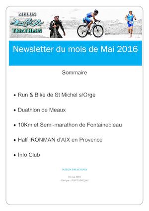 Newsletter Du Mois Avril Mai 2016