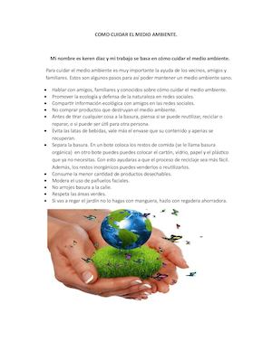 Como Cuidar El Medio Ambiente