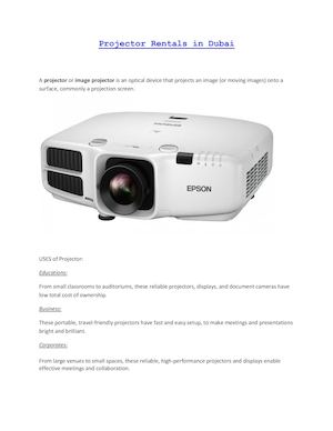 Projector Rentals in Dubai
