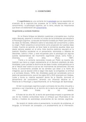 El Cognitivismo